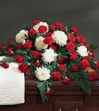 Carnations and Mums Casket Spray